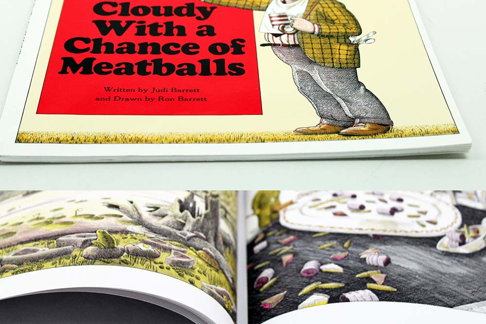 Cloudy With A Chance of Meatballs Softcover Children's Book Example and Specifications Based on Industry Standards